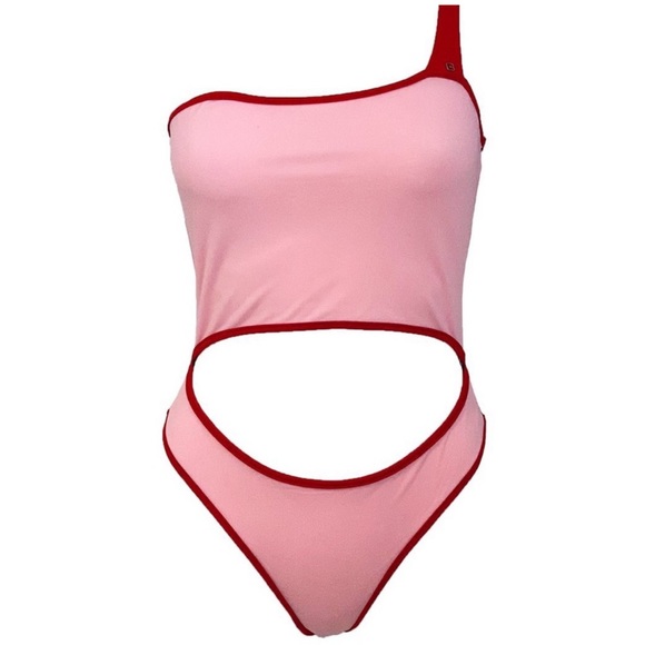 Dream Bandits Australia Bae Watch cut out pink & red Bodysuit New - Picture 2 of 7
